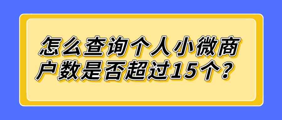 怎么查询个人小微商户数是否超过15个？.jpg